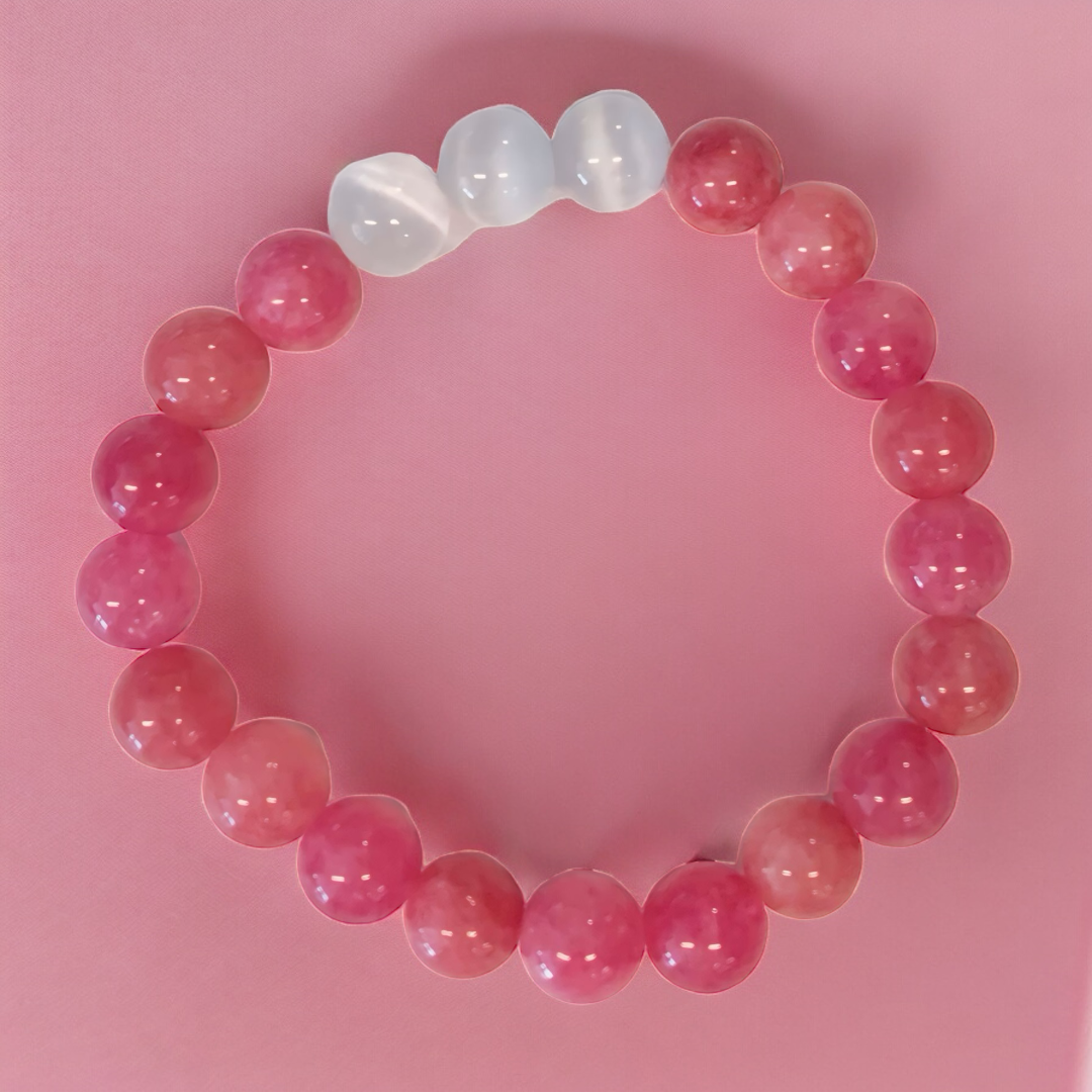 “Berry White” Beaded Bracelet X-Small (6-6.5 inch) / Transparent/Clear Bracelet The Aaron Anthony Collection