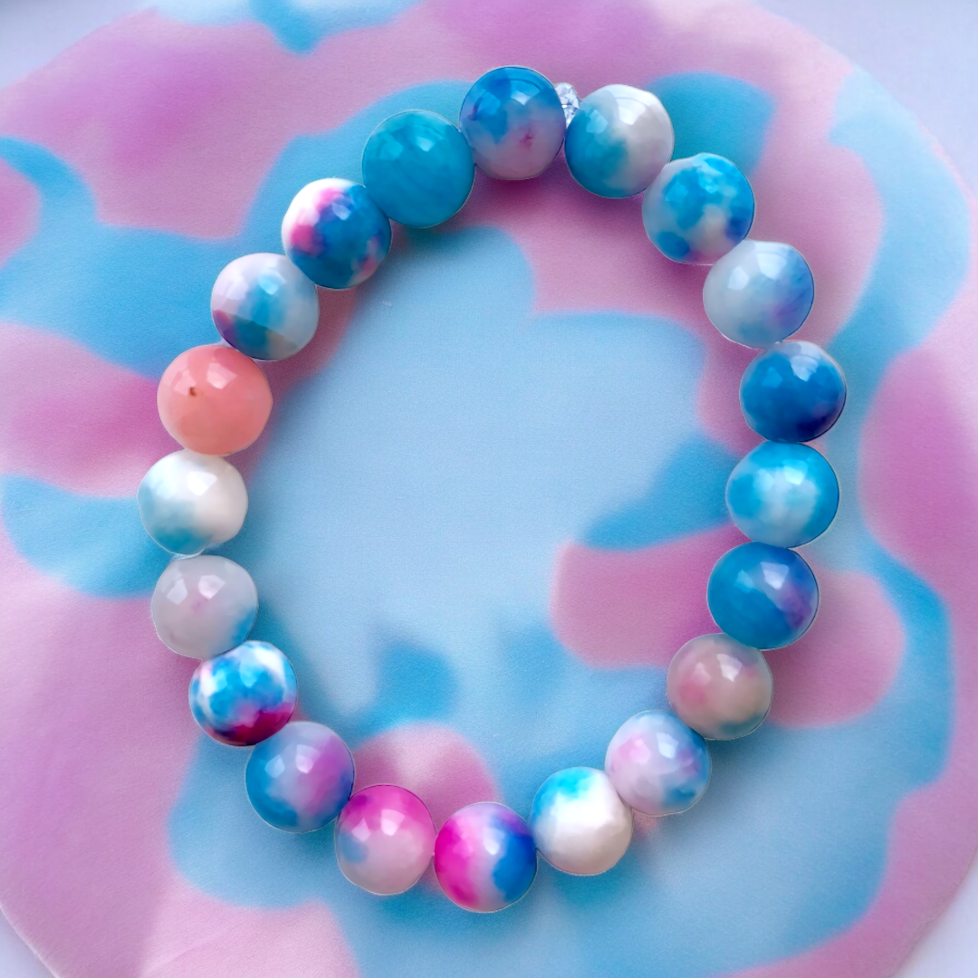 “Candy Rain ” Beaded Bracelet X-Small (6-6.5 inch) / Teal Bracelet The Aaron Anthony Collection