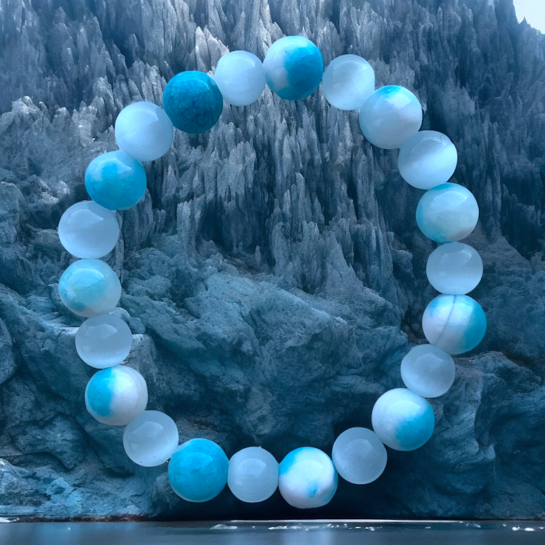 “Glacier” Beaded Bracelet X-Small (6-6.5 inch) / Transparent/Clear Bracelet The Aaron Anthony Collection