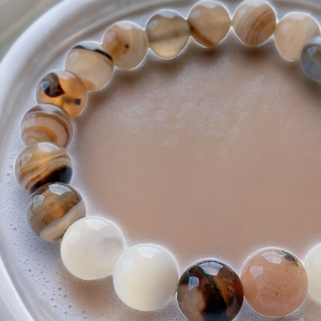 “Mocha” Beaded Bracelet Bracelet The Aaron Anthony Collection