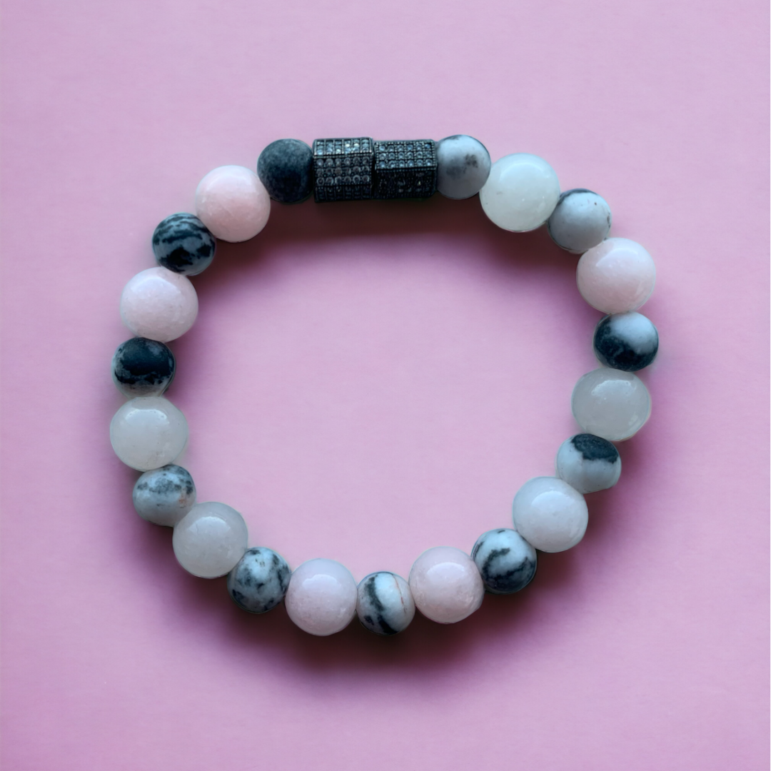 “Pink Dream” Beaded Bracelet (LE) Medium (8 inch) / Transparent/Clear Bracelet The Aaron Anthony Collection