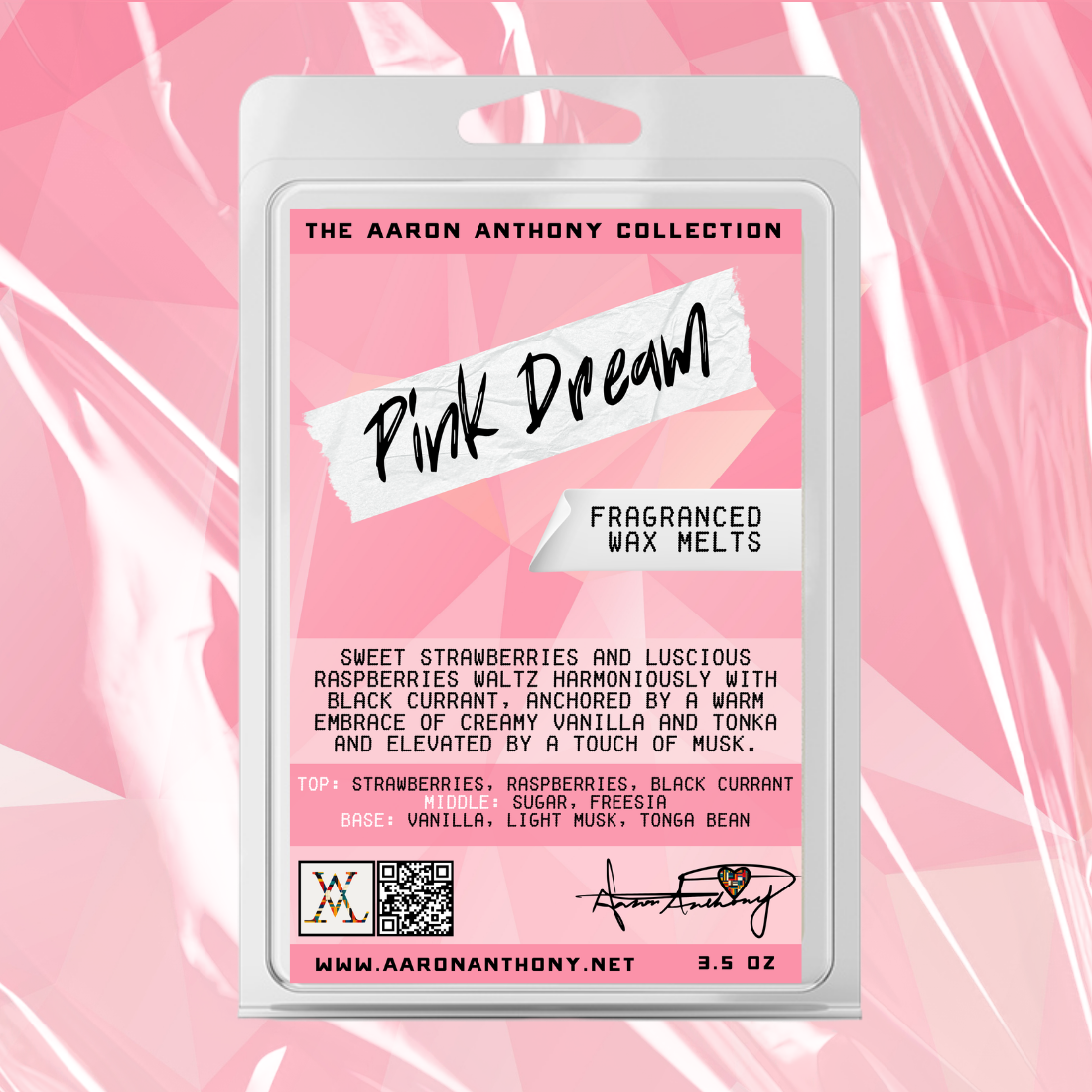 “Pink Dream" Wax Melt Wax Melt The Aaron Anthony Collection