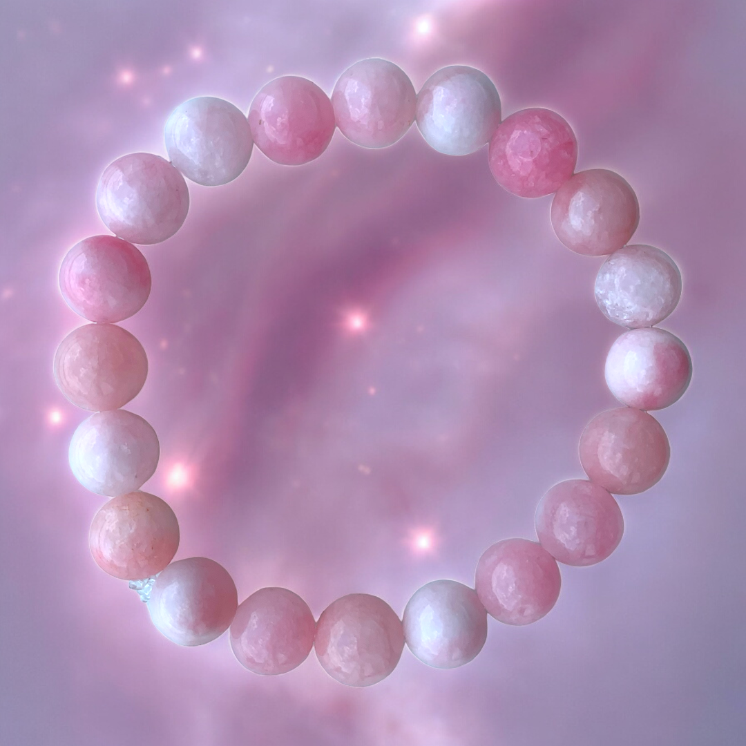 “Pink Galaxy” Beaded Bracelet Small (7 inch) / Transparent/Clear Bracelet The Aaron Anthony Collection