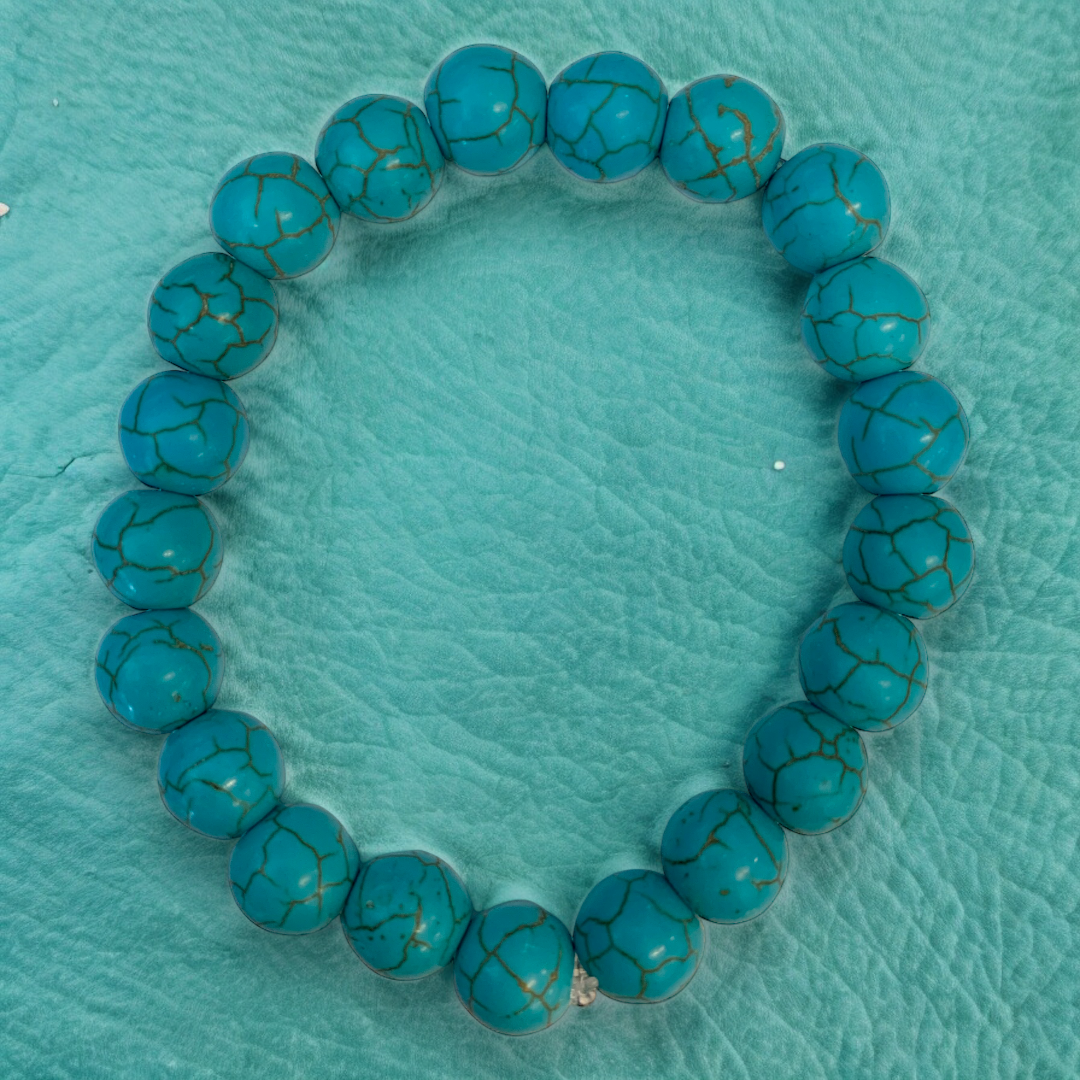 “Tiff Blu Lite” Beaded Bracelet Standard (7.5 inch) / Transparent/Clear Bracelet The Aaron Anthony Collection