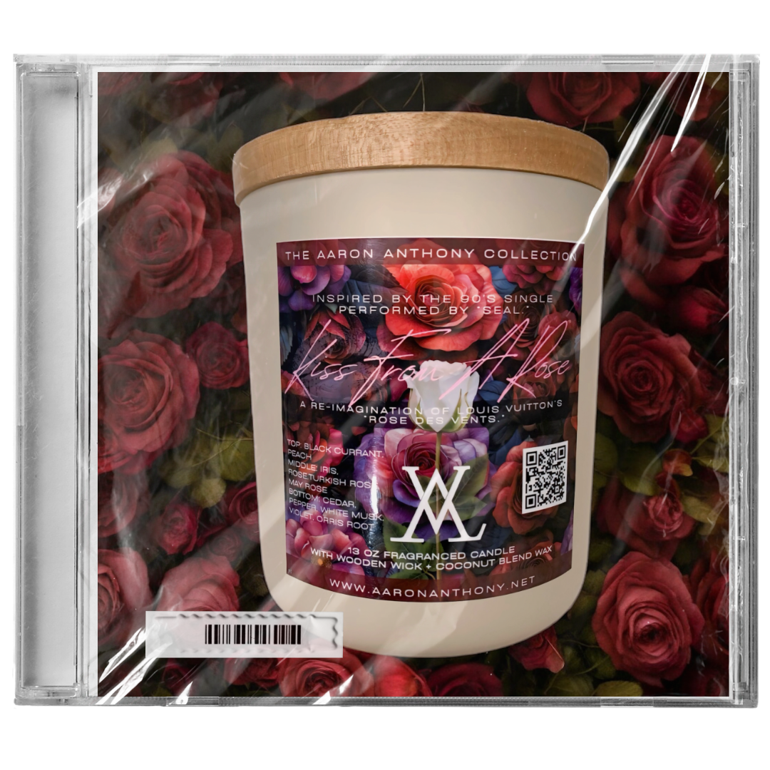 "Twisted Rose" 13oz Candle With Wooden Wick Candle (13oz) The Aaron Anthony Collection